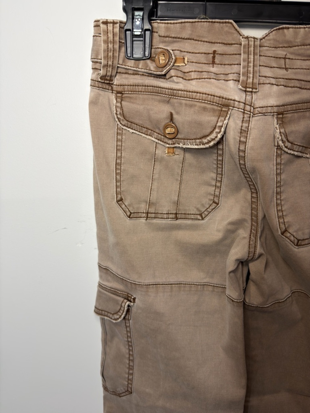 GLO jeans Wide Leg Pants in Taupe with Multicolor Floral Lining Y2K